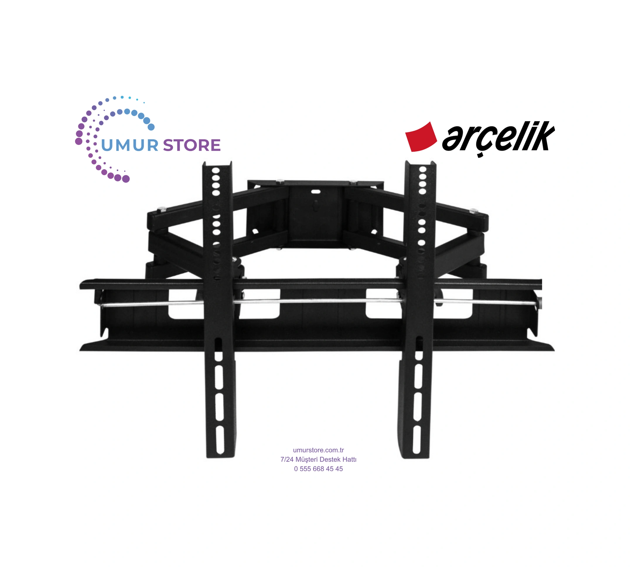 Arçelik Uyumlu A55 D 790 B 42 - 55 - 65 - 75 İnç Lcd Led Ekran Tv Hareketli Askı Aparatı