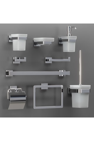 Line Bathroom Prime Bornoz Askılık 125102 İkili Krom Gri