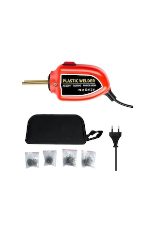 Trendooze 100w Plastik Kaynakçı, Sıcak Zımba Makinesi Araba Tampon Tamir Takımı, Pense, Bıçak, 200 Adet Flatouter İt