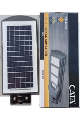 Cata Ct-4692 60W Solar Sokak Armatürü Güneş Enerjili Bahçe Lamba