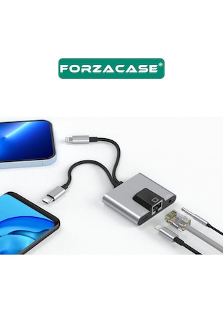 Forzacase Lightning & Type-c To Ethernet Adaptör Çevirici Fc1083
