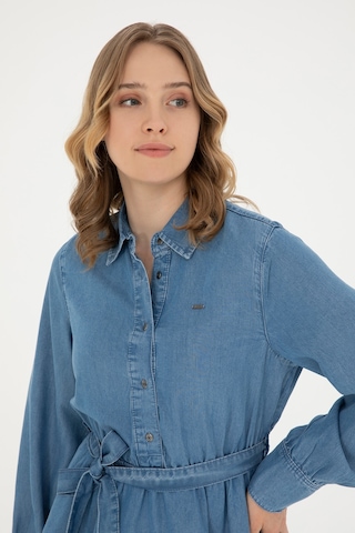 U.S. Polo Assn.  Kadın Açık Mavi Polo Yaka Jean Elbise 50283539-DN0021