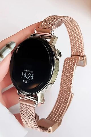 Novstrap Samsung Galaxy Watch 7 Fe 6 5 4 40-42-43-44-45-46-47 Mm İle Uyumlu Kordon 20mm Luxury Slim Metal Hasır