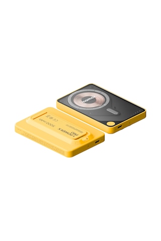 Momax IP131HKY Power X Pro+Magnetic Wireless 5000 mAh Standlı + USB-C Kablo Powerbank Sarı
