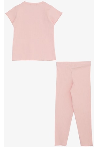 Breeze Kız Çocuk Taytlı Takım Yazı Baskılı 1.5-5 Yaş, Pembe-pembe Pembe