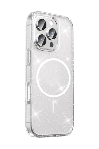 Apple Uyumlu iPhone 16 Pro Kılıf M-safe Şarj Özellikli Parlayan Simli Saydam Renkli Zore Maris Kapak