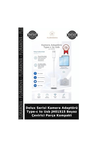 Delux Serisi Kamera Adaptörü Type-c To Usb Jh01515 Beyaz Çevirici Parça Kompakt