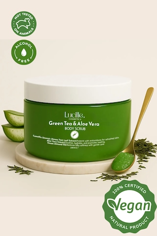 Lucille %100 Vegan Yeşil Çay & Aloe Vera Aromalı Vücut Scrub 25gr