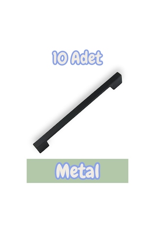 Köprü Alüminyum Metal Lüks Modern Mobilya Çekmece Mutfak Dolabı Kulpu Siyah 96mm 10 Adet Siyah