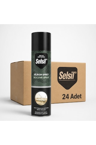 Selsil Silikon Sprey 500 Ml Şeffaf Yağlayıcı Su İtici Ve Ses Önleyici Bakım Spreyi 24 Adet