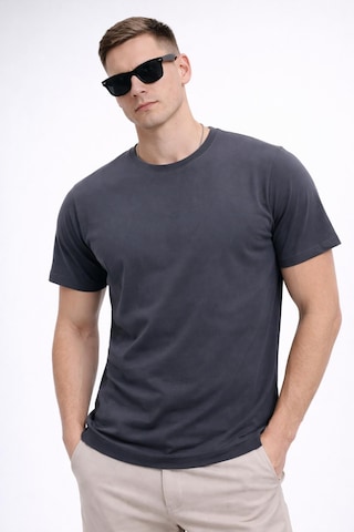 Freemen Erkek/unisex Bisiklet Yaka Basic Tişört %100 Pamuk-371 Antrasit