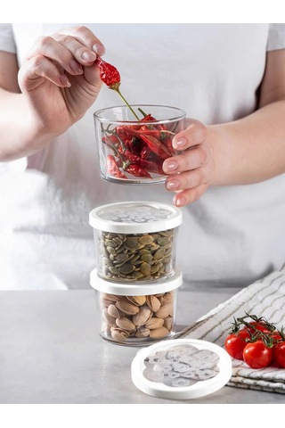 Pasabahce 3 Adet 220 Ml Cam Kavanozlar, Kuru Gıda Saklama İçin 307753116