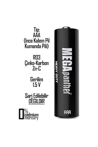 24lü Aaa R03 İnce Kalem Pil Kumanda Pili Zn-c 1.5v