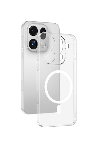 Oppo Find X9 Pro Kılıf Sararmaz Ultra İnce Sert Mika Magsafe Kamera Yükseltili Erd Şeffaf