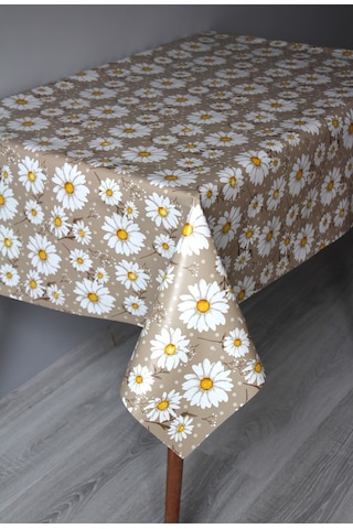 Elyaf Silinebilir Pvc Muşamba Masa Örtüsü 1754-1 Minipapatya Kahverengi