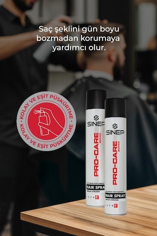 Sinep Pro-care Mega Strong Saç Spreyi 5 Numara Sertlik 400 Ml
