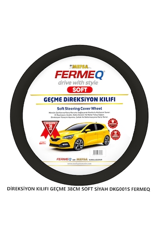 Direksiyon Kılıfı Geçme 38cm Soft Dkg001 Fermeq SİYAH