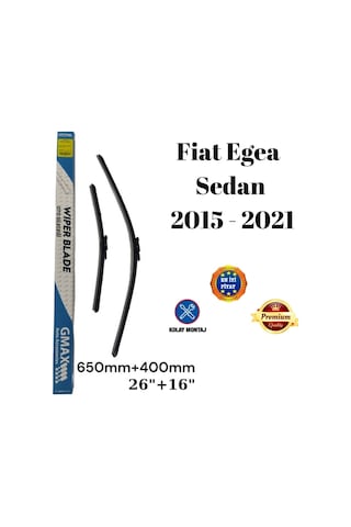 Fiat Egea Sedan 2015 2016 2017 2018 2019 2020 2021 Uyumlu Ön Cam Muz Tipi Silecek Süpürgesi Seti 650/400mm