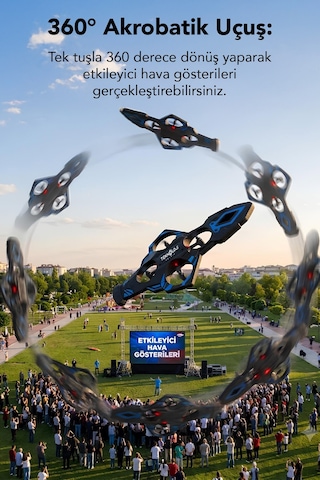 Led Işıklı El Hareketi Kontrollü Mini Drone 360 Uçuş, Tek Tuş Kalkış, Uzaktan Kumandalı