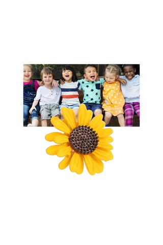 Lemestar Güneşçiçeği Desenli Kadın Broşu - Uniqe Dekoratif Aksesuar - Kumaş, Ceket, Cardigan İçin Zımba - Leylak Desenli Moda Takı Çok Renkli