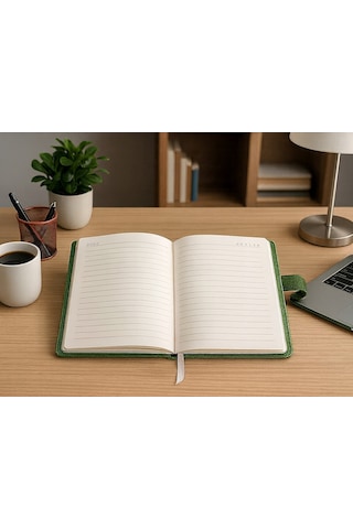 Kilitli Ajanda Günlük Not Defteri Notebook Yeşil İthal Ürün Yeşil