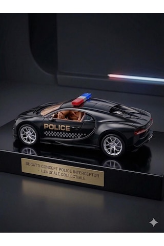 Süper Sport Siyah Polis Arabası Kapıları Açılabilir Çek Bırak Model Siyah
