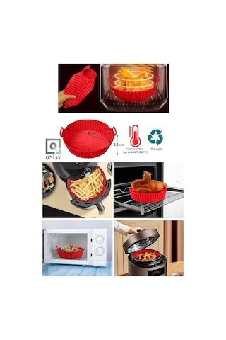 Airfryer Kalıbı Yağsız Kızartma Sıcak Hava Fritöz Silikon Sepet Mat Yapışmaz Pişirme Fırın Matı Sili Diğer
