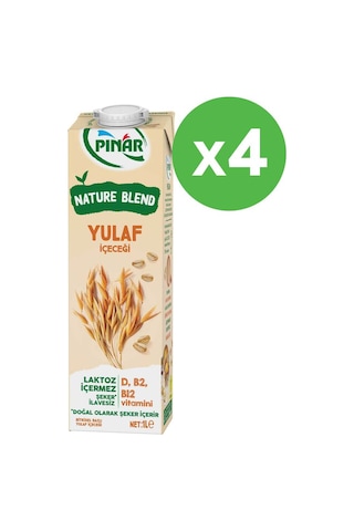 Nature Blend Bitkisel Bazlı Yulaf İçeceği 1 L Vegan Laktozsuz İlave Şekersiz X 4 Adet