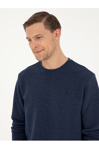 İndigo Regular Fit Bisiklet Yaka Sweatshirt Mavi