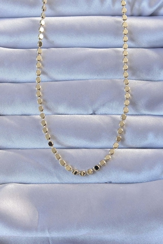 Zarif Kadın İçin Golden Pirinç Parçalı Ezme Biçimli Kolye Standart