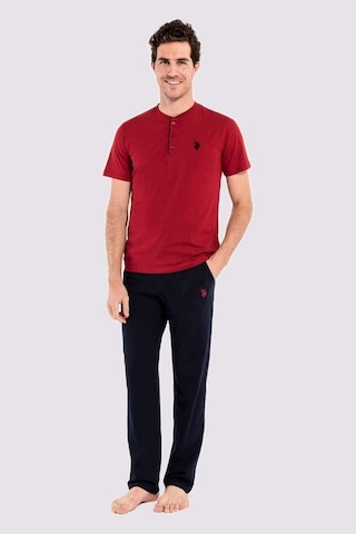 U.S. Polo Assn. Erkek Bordo 3 lü Pijama Takım 12005 Bordo