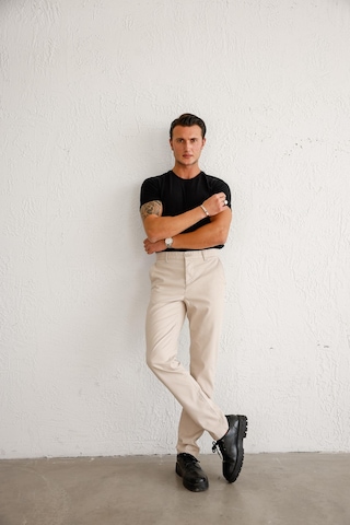 Braccas Erkek Armürlü Slim Fit Bej Pantolon Bej