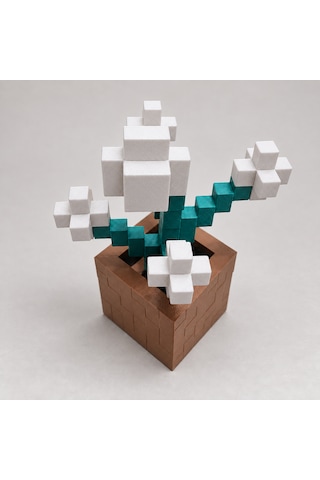 Piksel Orkide Biblo - 3d Baskı, Minecraft Esintili Beyaz