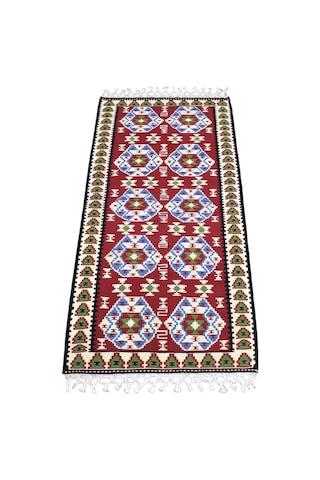 Zehra Abla Halı Yeni El Dokuma Otantik Doğu Anadolu Van Yün Kilim 7305 Çok Renkli