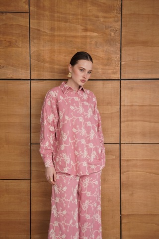 Verymoda Nakışlı Gömlek F1951 Pembe