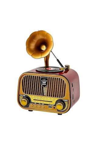 Rose Sp-428 Usb-sd-fm-bluetooth Destekli Şarjlı Nostaljik Retro Radyo - Kahverengi