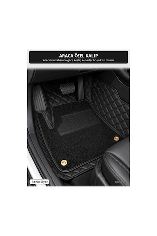 Renault Kangoo 2013-2023 Uyumlu 8d Çift Katmanlı Paspas + Bagaj Havuzu Seti Siyah