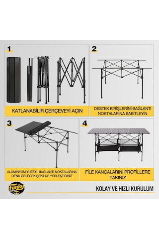 Funky Chaırs Family Xxl Katlanabilir Alüminyum Kamp Masası