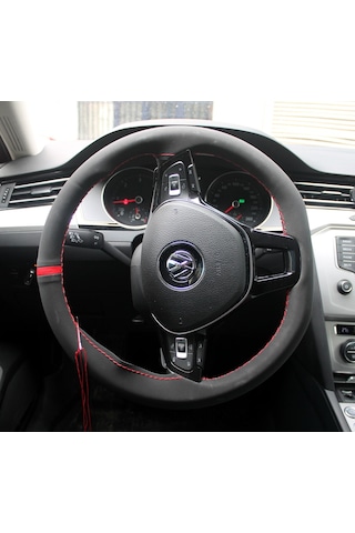 Alcantra Yüzük Model Dikmeli Direksiyon Kılıfı
