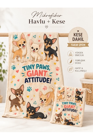 Kedi & Köpek Kurulama Havluları Chihuahua Hızlı Kuruyan 50x100cm