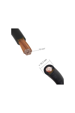 Sacit H01n2-d 70 Mm² Metre Kauçuk Bakır Kaynak Kablosu İtalyan