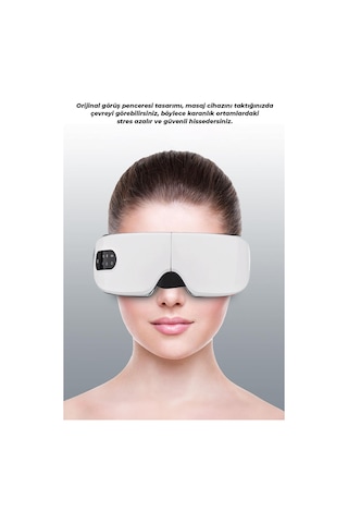 Robo Isıtmalı Titreşimli Masaj Gözlüğü Beyaz