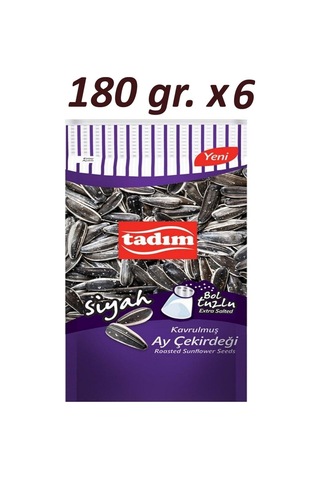 Tadım Ayçekirdeği Kavrulmuş Siyah ve Bol Tuzlu 12 x 180 G