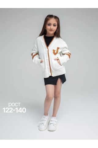 Joli Kıds Okul İçin Düğmeli Örgü Hırka 229675239 Sütlü
