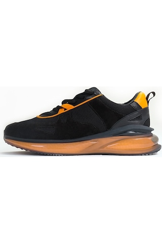 G-max Black Siyah Turuncu Sneaker Erkek Süet Ayakkabı 001