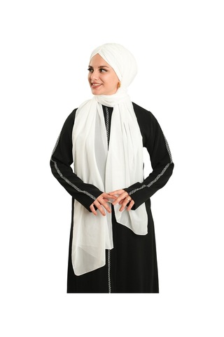 Hürrem Bone Krem Pratik Hazır Geçmeli Bone Şal Şifon Drapeli 2507 40 krem