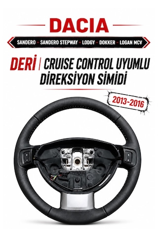 Sandero Stepway Logan Mcv Dokker Lodgy Hız Sabitleyici Uyumlu Deri Direksiyon Simidi 484006206r