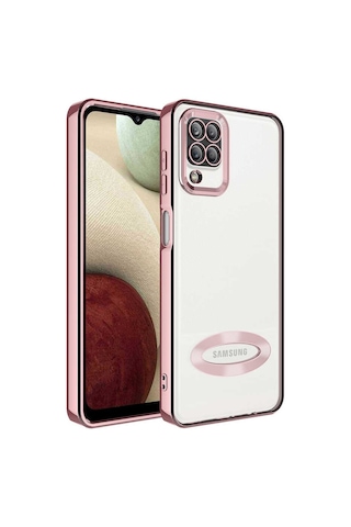 Khayra Galaxy Uyumlu A12 Kılıf Kamera Korumalı Logo Gösteren Omega Kapak - Derin Mor Derin Mor