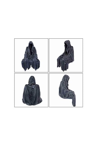 CajuArt Siyah Gotik Hayalet Heykeli Masa Raf Ucu Dekoratif Biblo