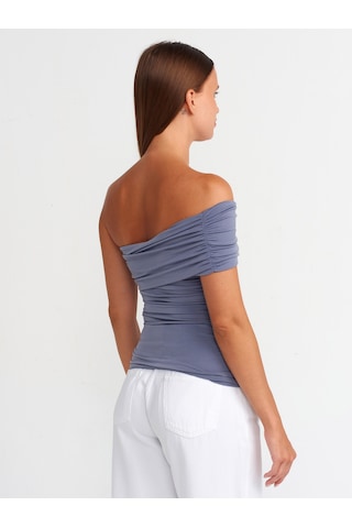 Dilvin Asimetrik Bluz Füme